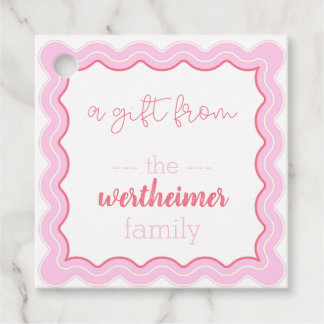 pink wave gift tags