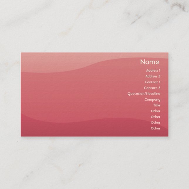 Pink Waves - Business Card (Front)