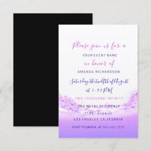 Pink Waves Ocean Pink Purple Ombre Bridal Wedding Invitation