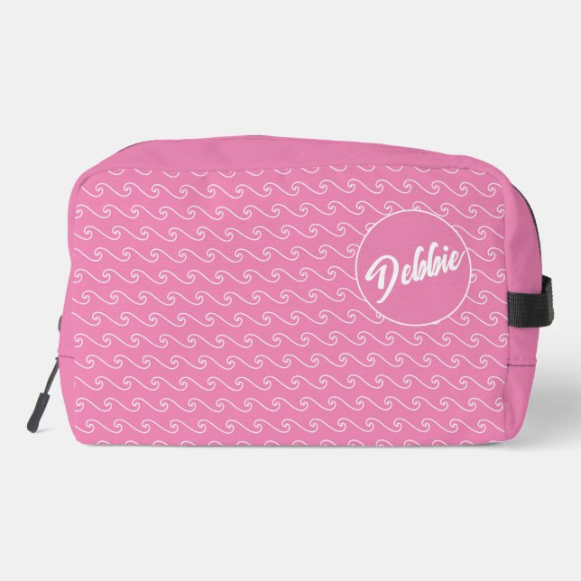 Pink Waves Personalised Dopp Kit (Back)