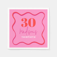Pink Wavy 30th Birthday Party