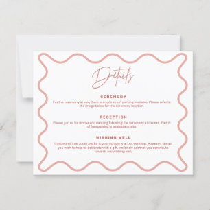 Pink Wavy Border Details Enclosure Card