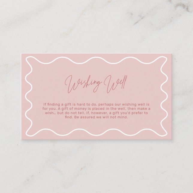 Pink Wavy Border Wishing Well Enclosure Card (Front)