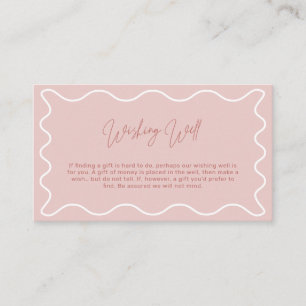 Pink Wavy Border Wishing Well Enclosure Card
