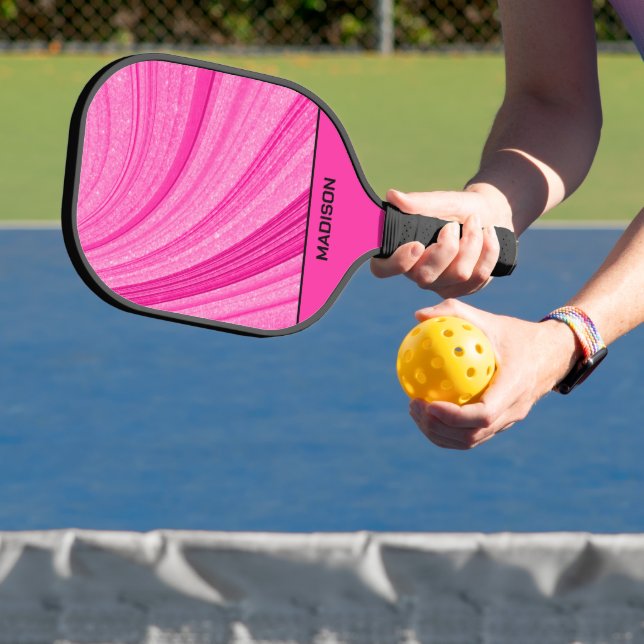 Pink Wavy Glitter Pickleball Paddle (Insitu)