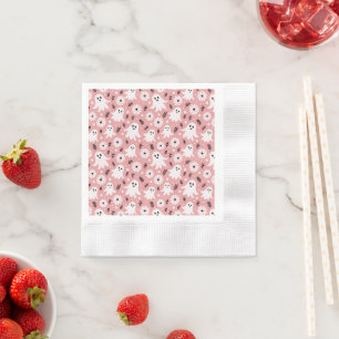 Pink Wavy Halloween Napkin