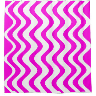 Pink wavy Lines Shower Curtain