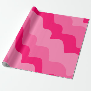 Pink wavy ocean waves gradient  wrapping paper