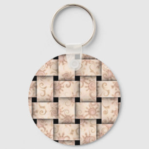 pink weave keychain