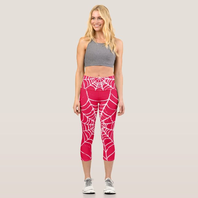 Pink Web Capri Leggings (Front)