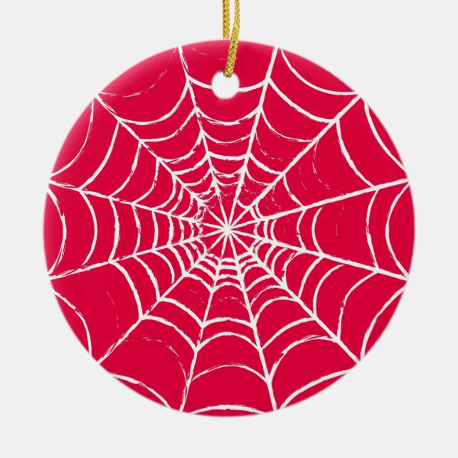 Pink Web Ceramic Tree Decoration (Front)
