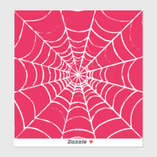 Pink Web Custom-Cut Vinyl Stickers