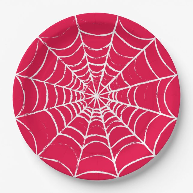 Pink Web Paper Plate (Front)