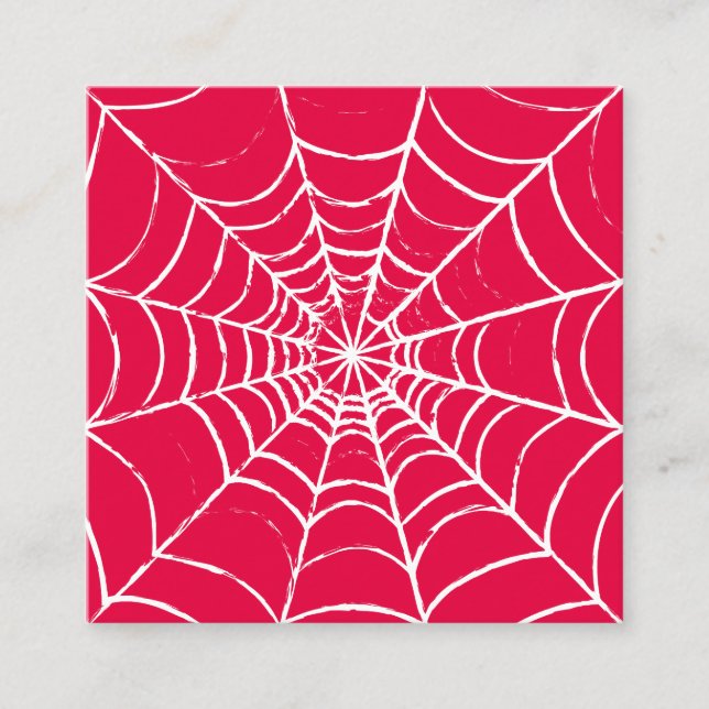 Pink Web Square Business Card (Front)