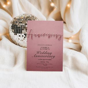Pink Wedding Anniversary Invitation