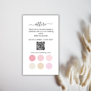 Pink Wedding Attire Dress Code Card