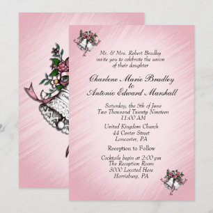 Pink Wedding Bells Invitation