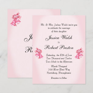 Pink Wedding Bells Invitation