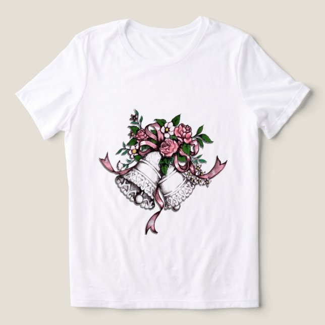 Pink Wedding Bells Personal Back Tri-Blend Shirt (Design Front)