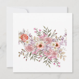Pink Wedding Bouquet Invitation