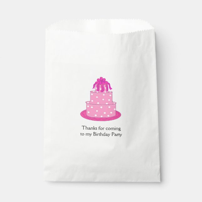 Pink Wedding Cake Favour Bags (Front)