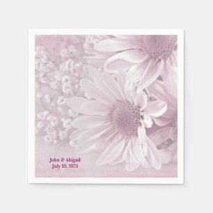 Pink Wedding Daisy Bouquet Napkin