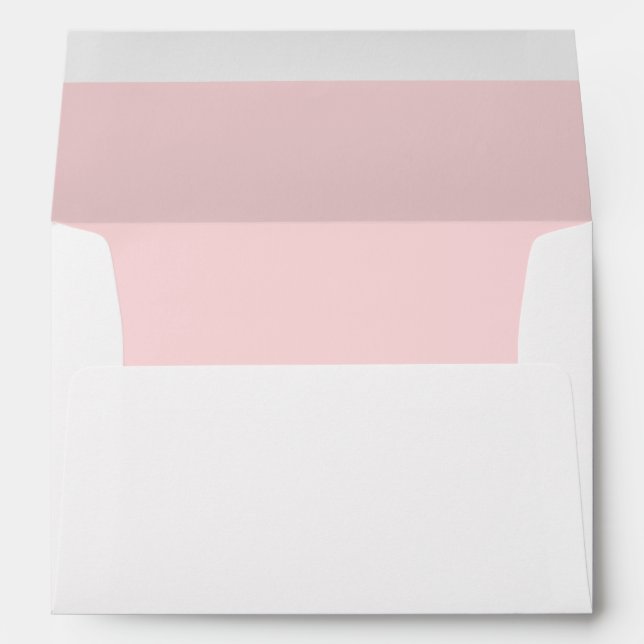 Pink Wedding Elegant Modern Return Address Envelope (Back (Bottom))