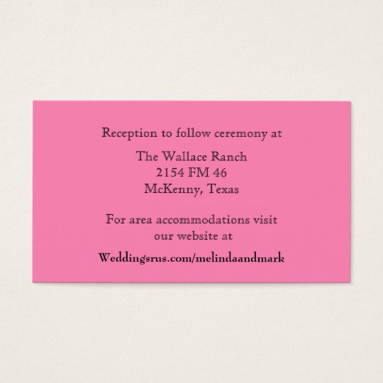 Pink Wedding Enclosure Card