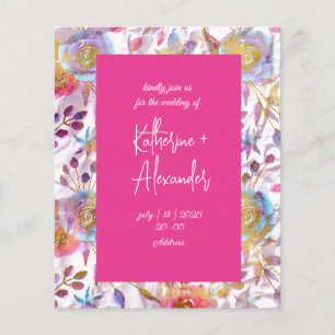 Pink wedding floral Lily Invitation classics