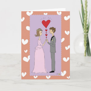 Pink wedding greeting card