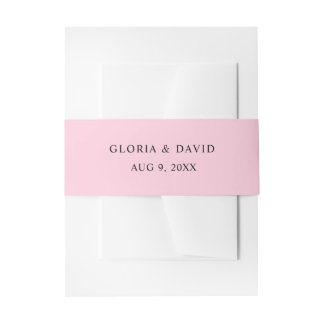 Pink Wedding Invitation Belly Band