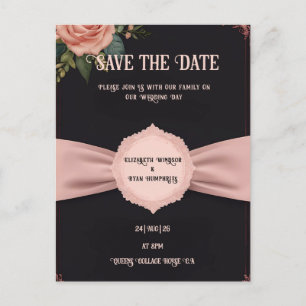 Pink Wedding Invitation Postcard