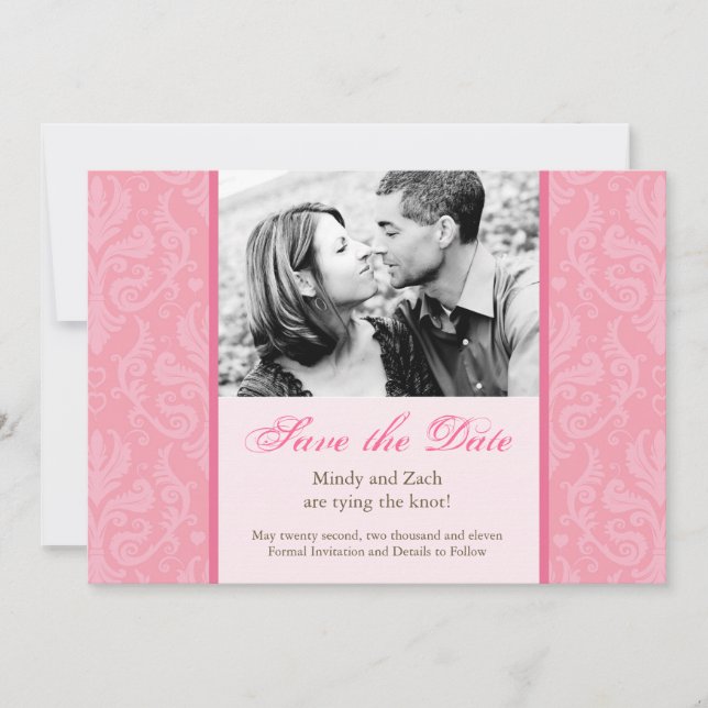 Pink Wedding Invitation Template (Front)