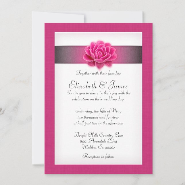 Pink Wedding Invitations (Front)