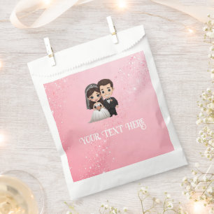 Pink Wedding Invitations with Diamond Sparkles Favour Bags