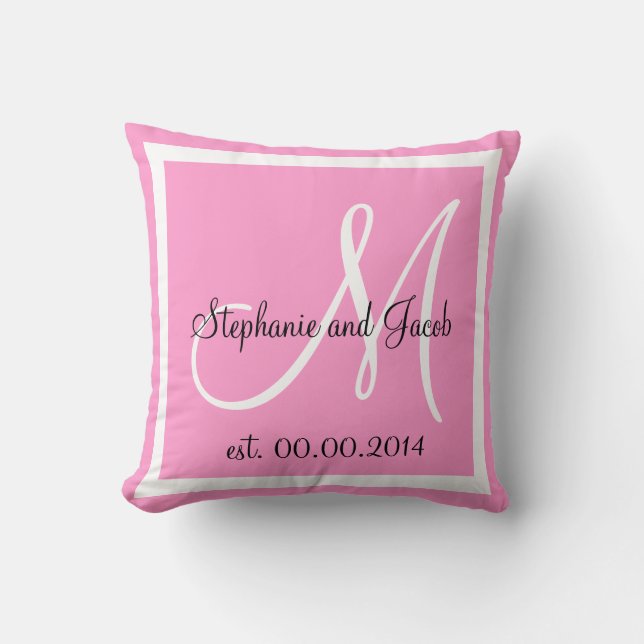 pink Wedding keepsake pillow (Front)