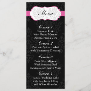 pink  Wedding menu