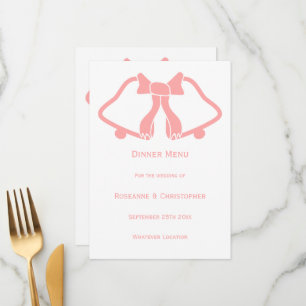 Pink Wedding Menu Bells And Ribbon