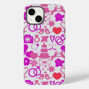 Pink Wedding ornaments pattern 03 Case-Mate iPhone 14 Case