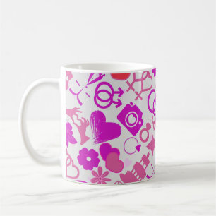 Pink Wedding ornaments pattern 03 Coffee Mug