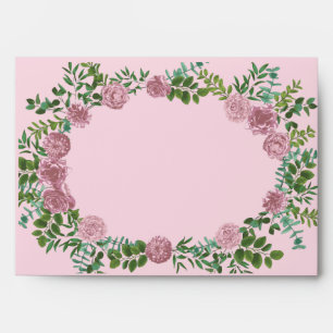 Pink Wedding Pastel Vintage Light Floral Roses Envelope