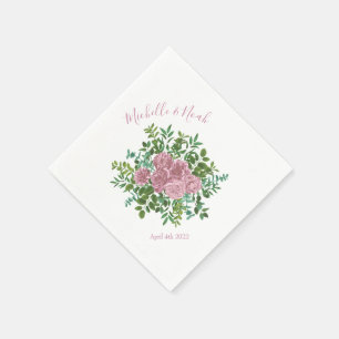 Pink Wedding Pastel Vintage Rose Napkin
