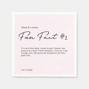 Pink Wedding Personalized Fun Fact Napkin