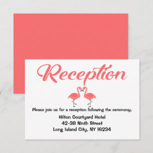 Pink Wedding Reception Flamingos - Tropical Summer Invitation