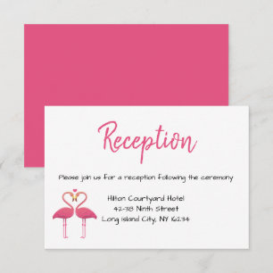 Pink Wedding Reception Flamingos - Tropical Summer Invitation