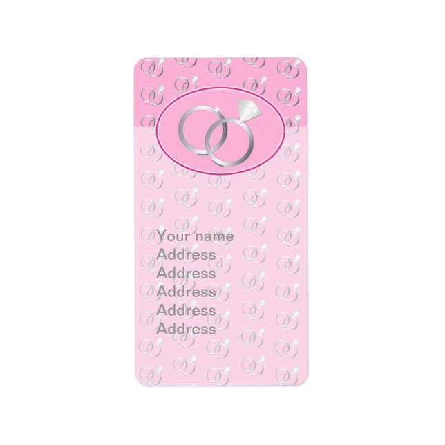 Pink Wedding Rings Pattern Label (Front)