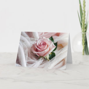 Pink Wedding Rose Congratulations Card