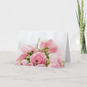 Pink Wedding Roses Card