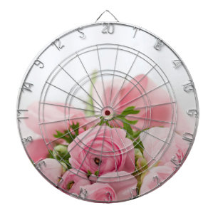 Pink Wedding Roses Dartboard