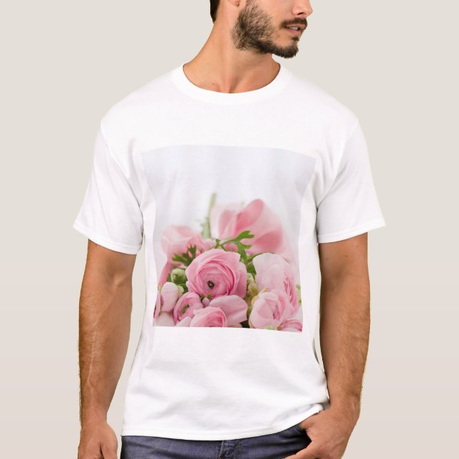 Pink Wedding Roses T-Shirt (Front)